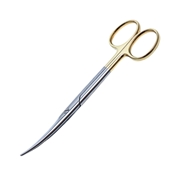 Mayo Dissecting Scissor TC Straight with Tungsten Carbide Inserted Blades Overall Length Is 5 1/2" (140mm) With Gold Ring Handles 